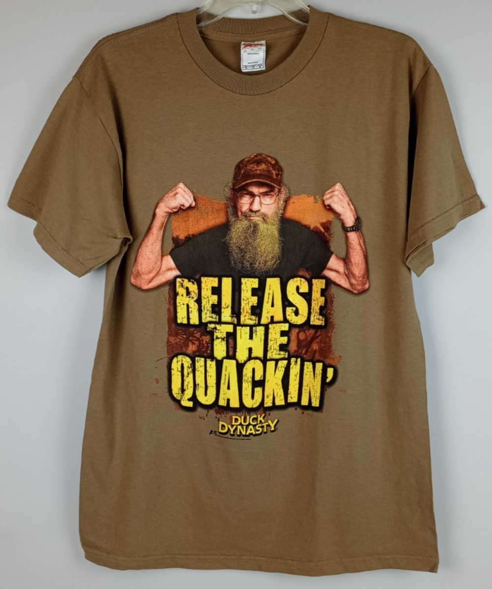 Alstyle‎ Adult M Brown Green Duck Dynasty Release The Quakin Graphic Tshirt